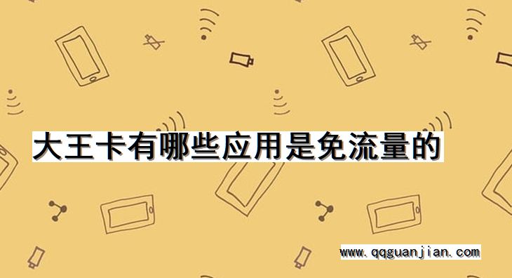 大王卡, 应用, 免流量