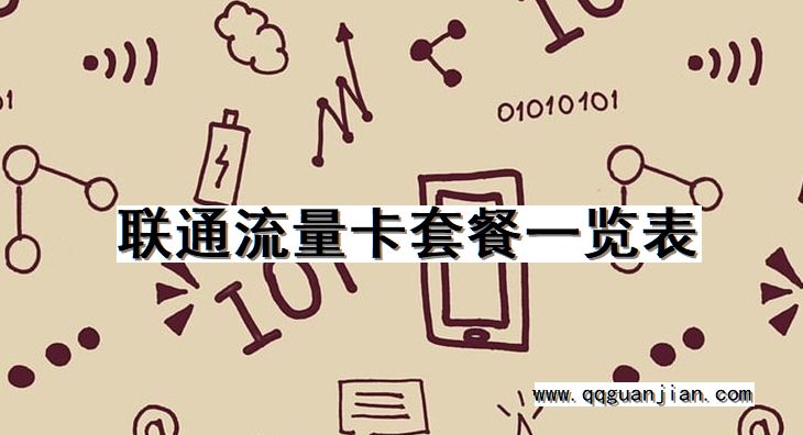 联通流量卡套餐一览表 联通, 流量卡, 套餐, 一览表