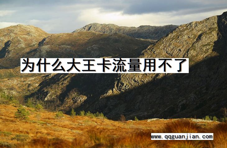 大王卡, 流量, 用不了, 原因