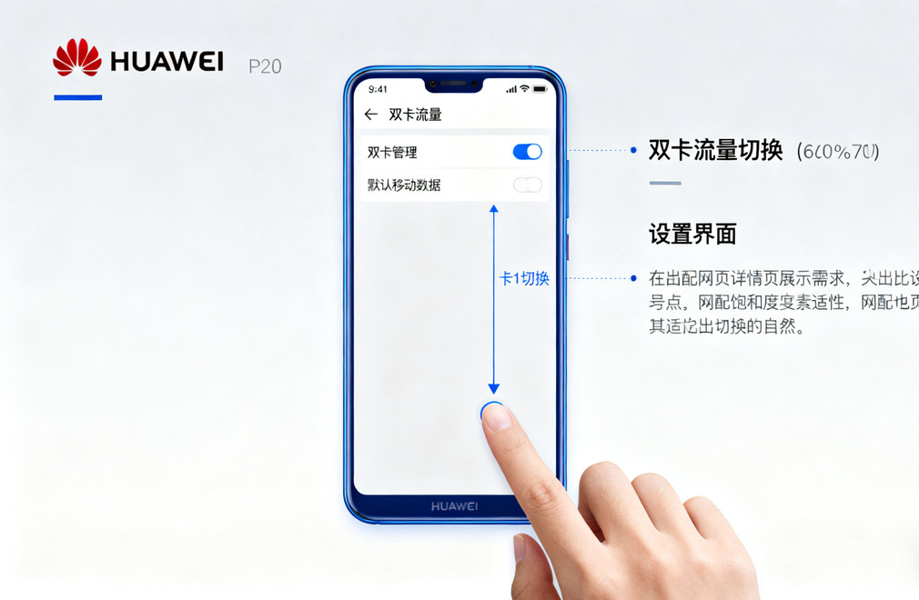 华为p20,双卡切换流量,流量教程,网络切换设置,双卡流量切换