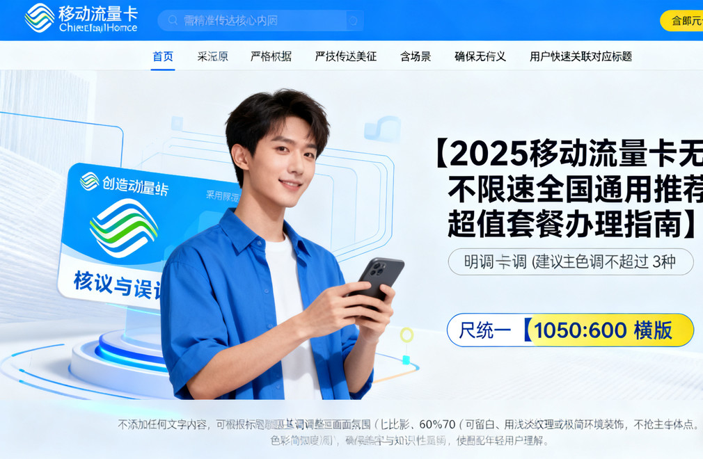 2025移动流量卡,无限不限速,全国通用,超值套餐,办理指南
