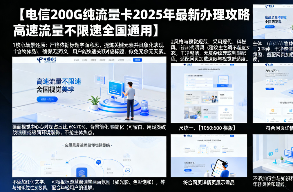 电信200g纯流量卡,2025办理攻略,高速流量不限速,全国通用流量卡,流量卡办理攻略