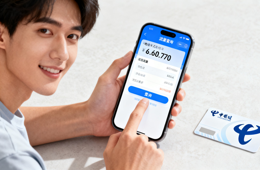 电信卡查流量,2025查询方法,流量卡推荐