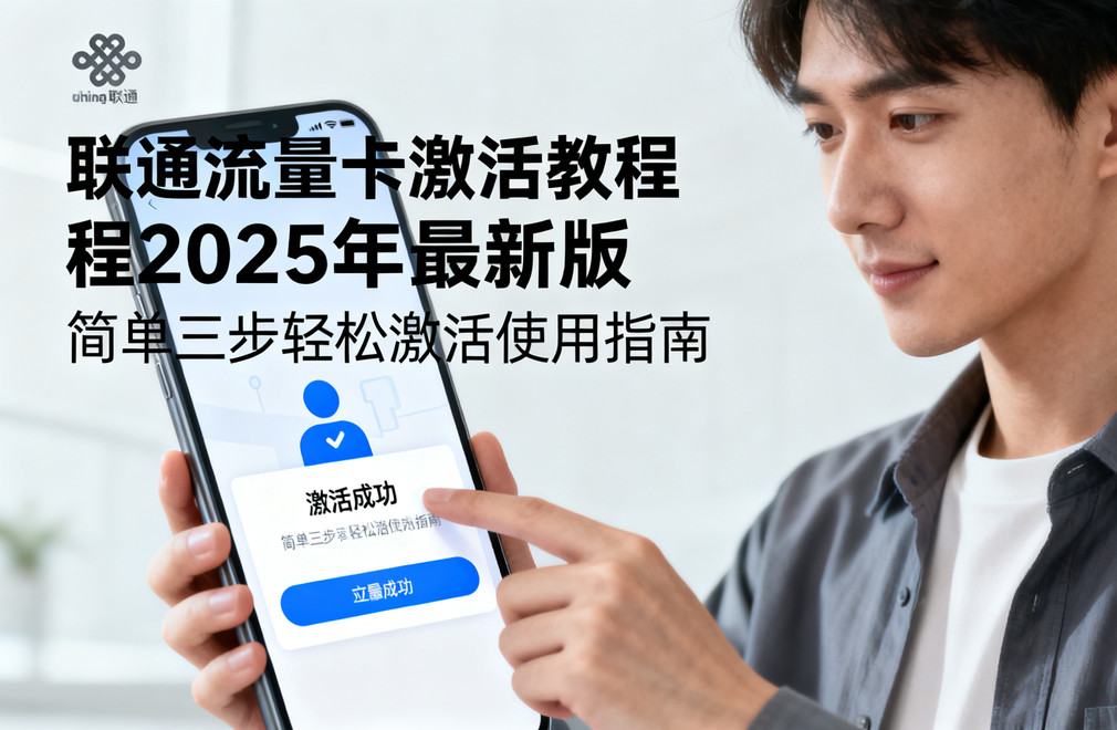 联通流量卡激活教程,2025版,流量卡激活步骤,联通流量卡使用指南,三步激活流量卡